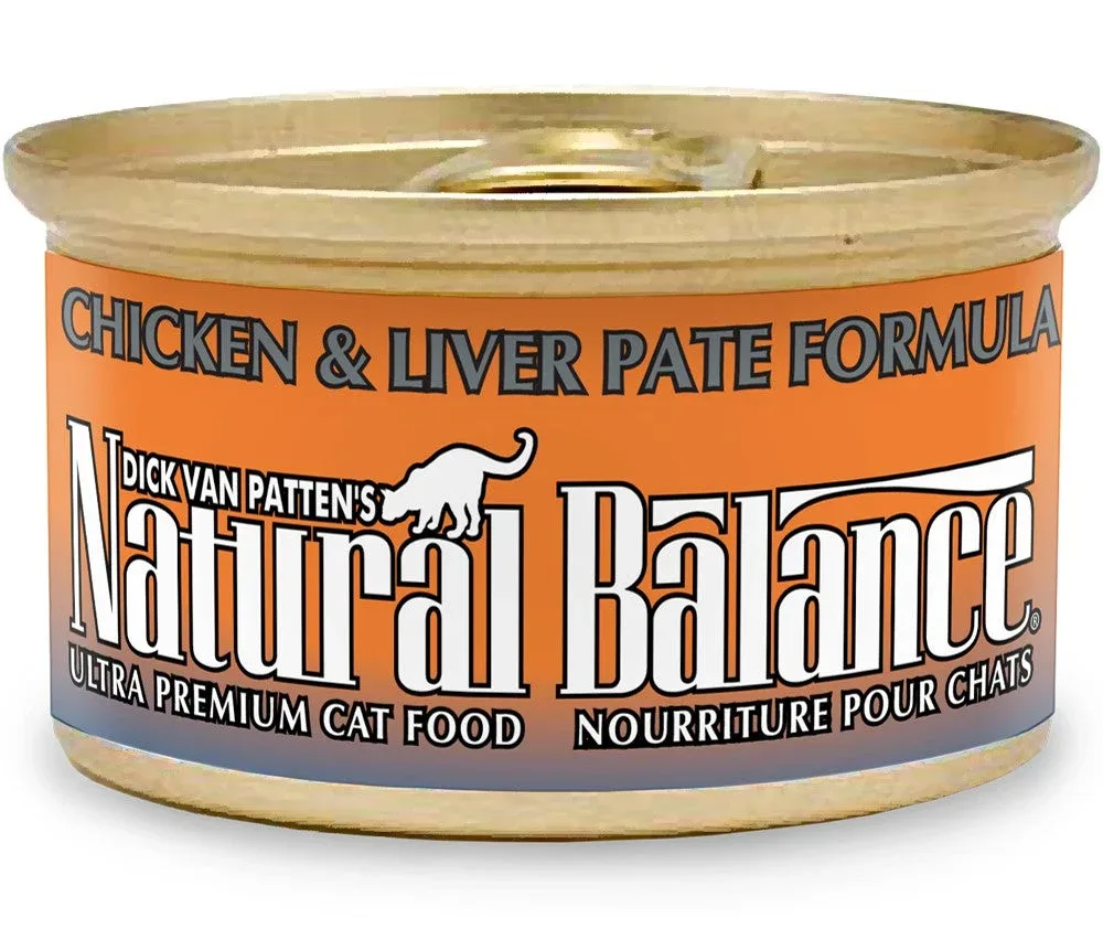 Natural Balance Ultra Premium Wet Cat Food - Chicken & Liver Pate, 3 oz each, Case of 24