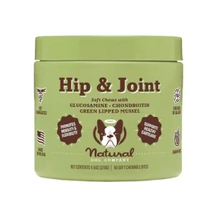 Natural Dog Company Hip & Joint Soft Chews w/ Glucosamine, Chondroitin & Green Lipped Mussel Dog Supplement
