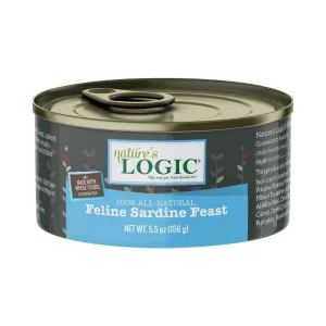 Nature's Logic Feline Sardine Feast Grain-Free Wet Cat Food, 5.5 oz each, Case of 24