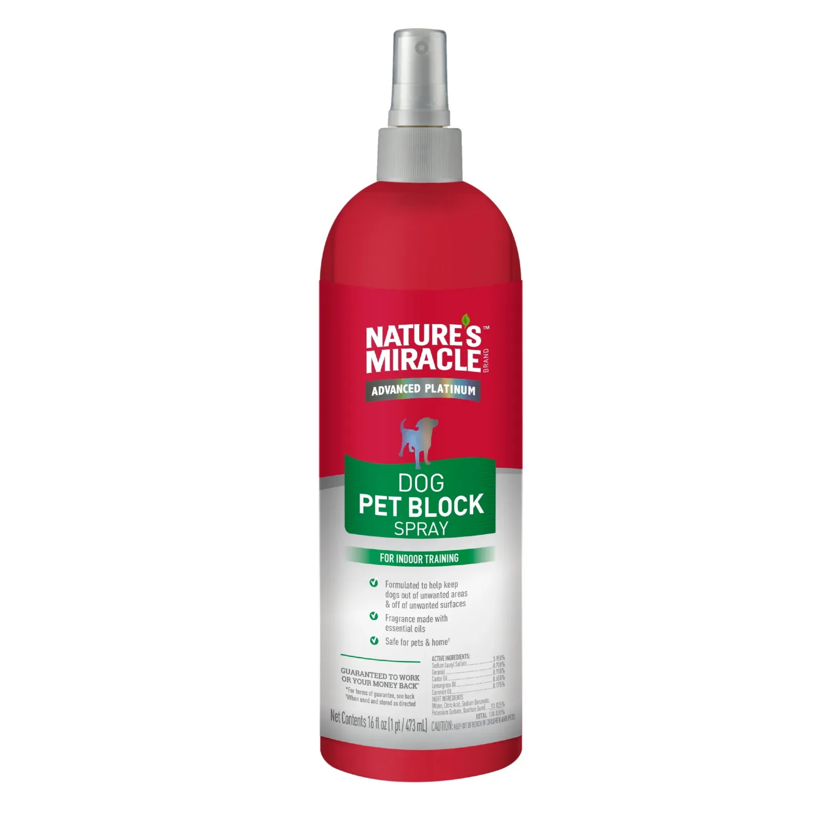 Nature's Miracle Advanced Platinum Dog Pet Block Spray 16 oz