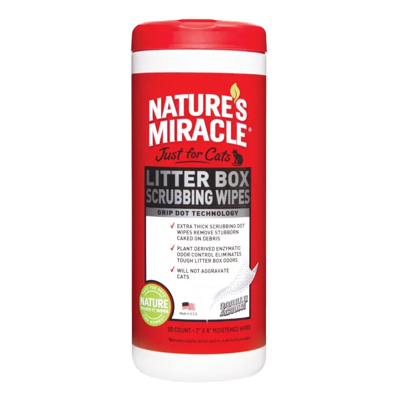 Nature's Miracle Just for Cats Litter Box Scrubbing Wipes 30ct