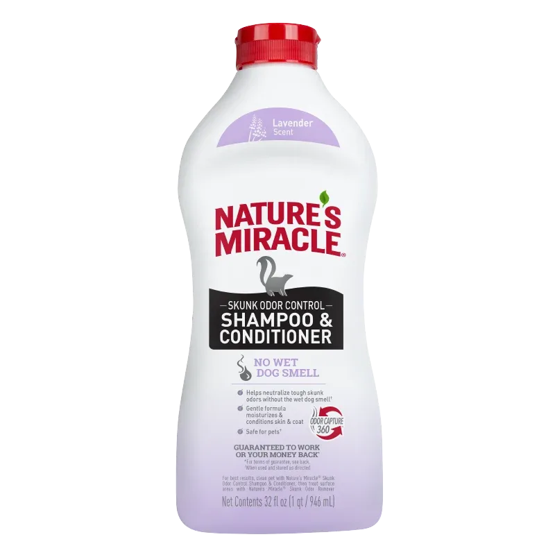 Nature's Miracle Skunk Odor Control Shampoo and Conditioner Lavender 32oz