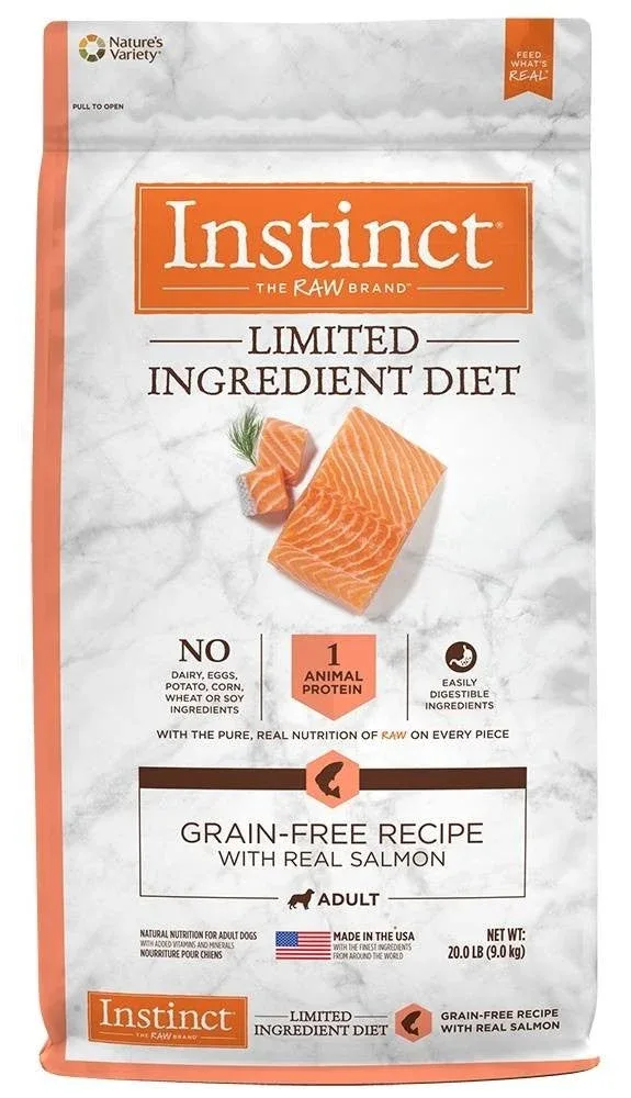 Nature's Variety Instinct Limited Ingredient Adult Diet Grain Free Real Salmon Recipe Natural Dry Dog Food-20-lb-{L+1}