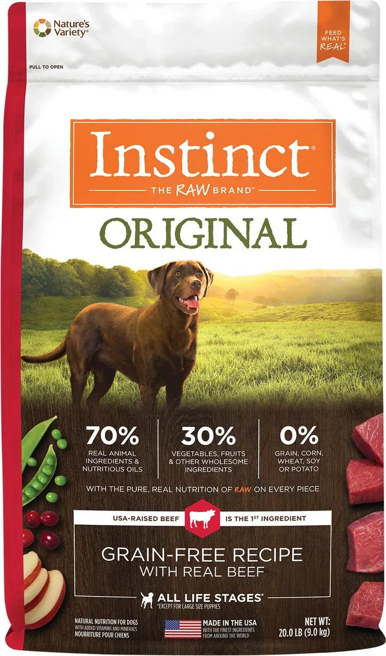 Nature's Variety Instinct Original Grain Free Recipe With Real Beef Natural Dry Dog Food-20-lb-{L-1}
