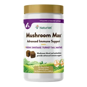 Naturvet Dog Mushroom Max Immune Support 120 Count