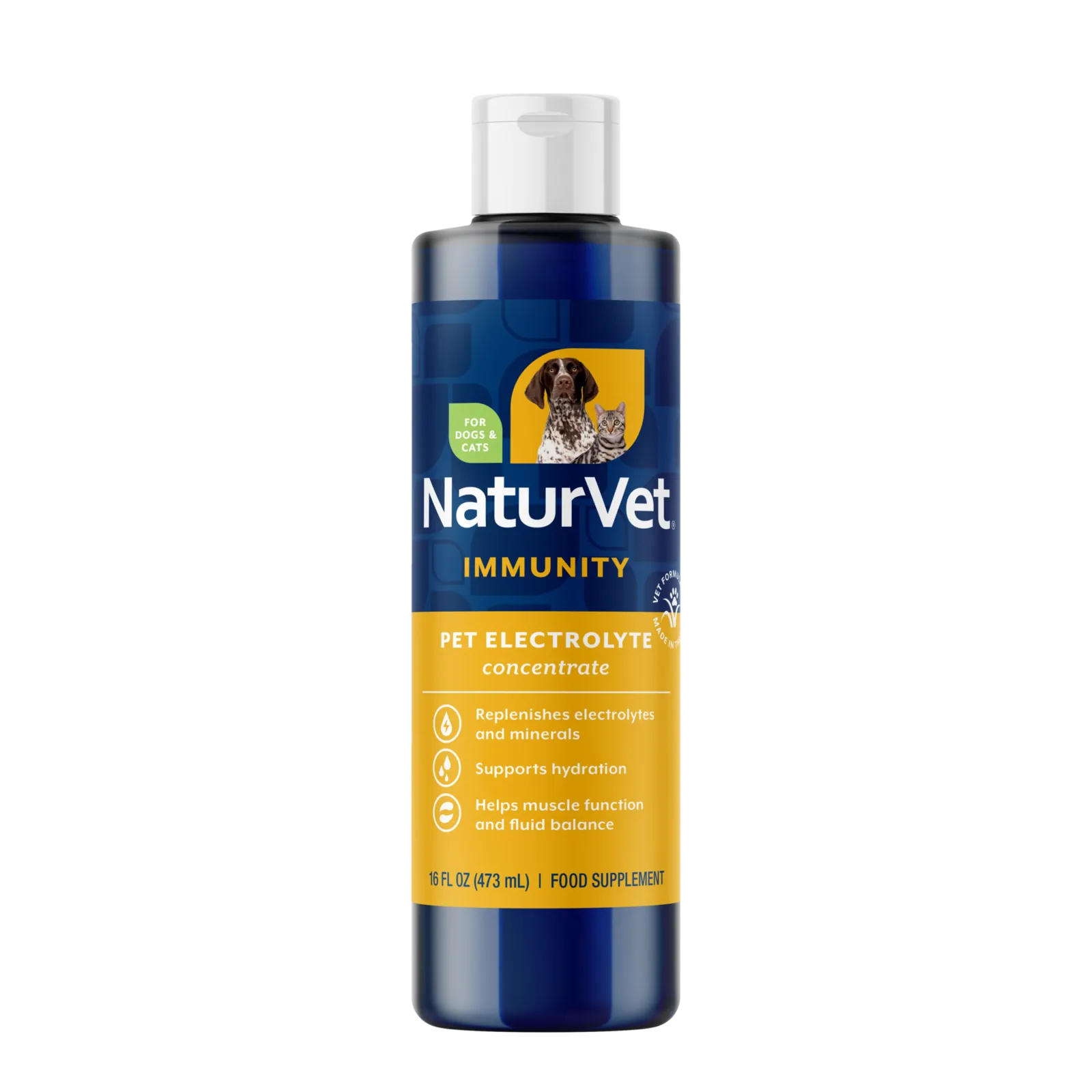 NaturVet Pet Electrolyte Concentrate Immunity Supplement for Dogs and Cats, 16 fl oz