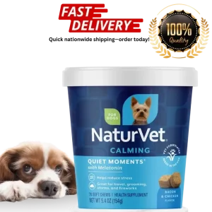 NaturVet Quiet Moments – 70 Soft Chews for Anxiety Relief