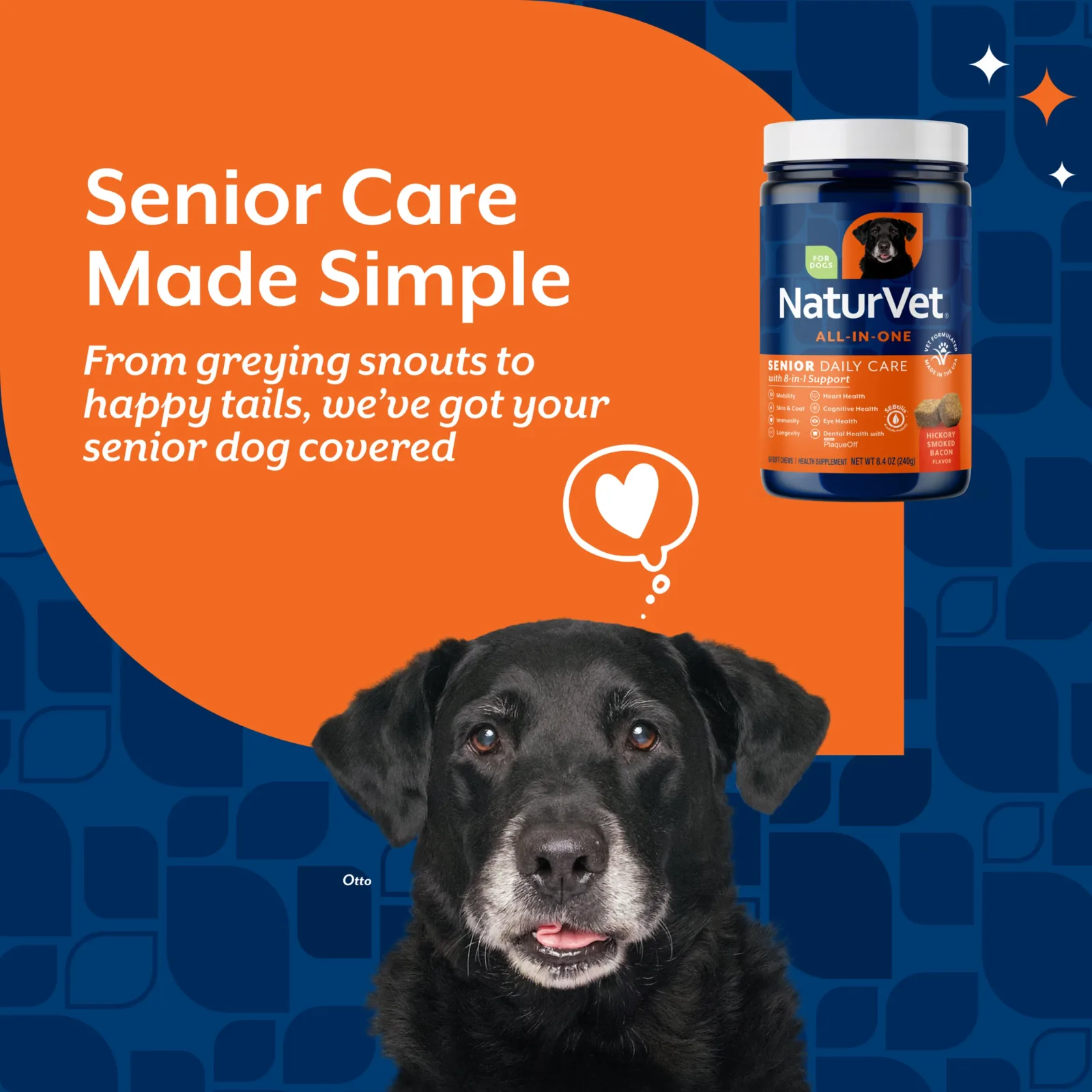 NaturVet Senior Daily Care All-In-One Supplement for Dogs, 8-In-1 Support, Hickory Smoked Bacon Flavor, 60 Count - Image 2