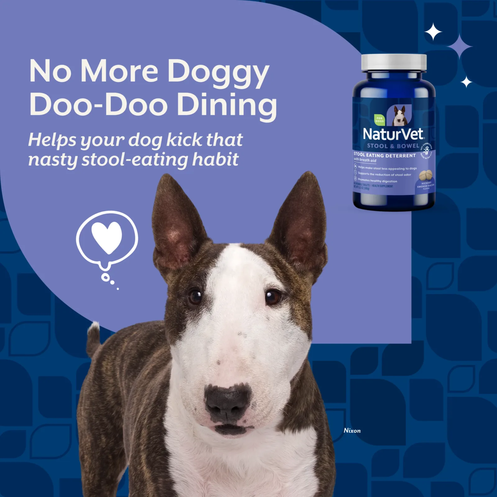 NaturVet Stool Eating Deterrent Stool & Bowel Supplement for Dogs, Hickory Smoked Bacon Flavor, 60 Chewable Tablets - Image 2