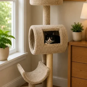 New Cat Condos 53" Carpeted Cat Post