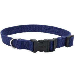 New Earth Soy Adjustable Dog Collar Indigo 1 in x 18-26 in