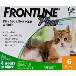 Frontline Plus for Cats 8 Week or Older - 6 Pipettes