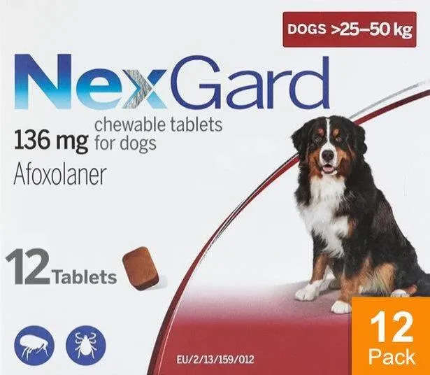 Nexgard for Dogs 60-121 lbs (25-50 kg) 12 Chewables