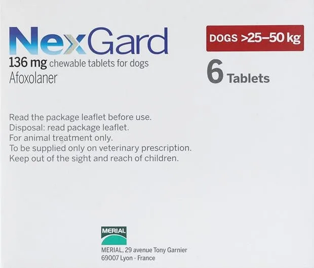 Nexgard for Dogs 60-121 lbs (25-50 kg) 6 Chewables - Image 2