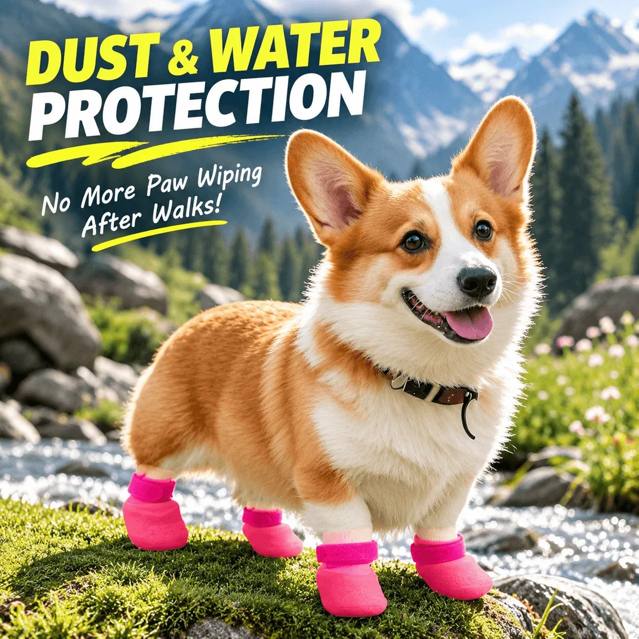 Non-Slip Dog Boots with Waterproof Soles – Set of 4 - Image 2