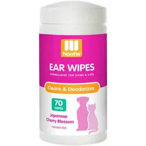 Nootie Japanese Cherry Blossom Waterless Shampoo Wipes For Dogs & Cats-70-ct-{L+x}