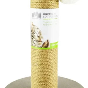 North American Plush Cat Post with Jute Grey