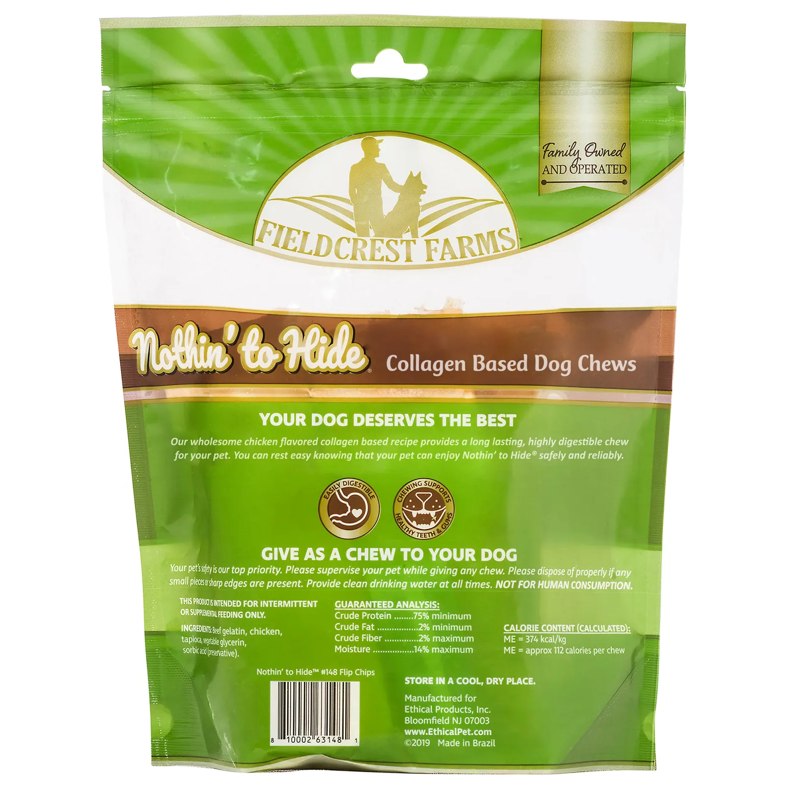 Nothin' to Hide Flip Chips 8pk Bag - Chicken Flavor - Image 2