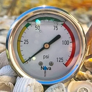 Nova Reverse Osmosis pressure gauge glycerin filled 0-125 psi
