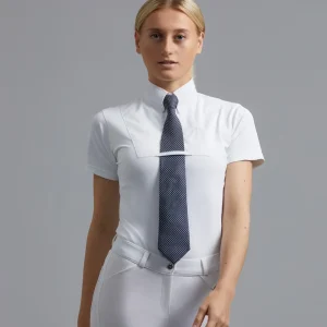 NQP Luciana Ladies Short Sleeve Tie Shirt White