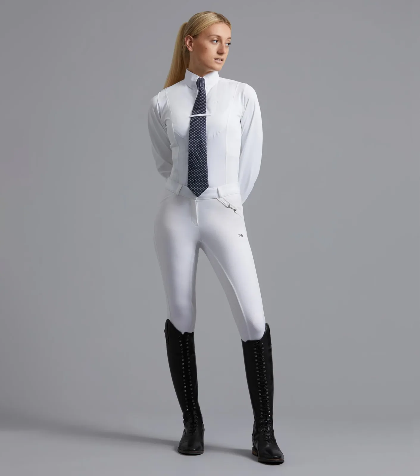 NQP Tessa Ladies Long Sleeve Tie Shirt White - Image 2