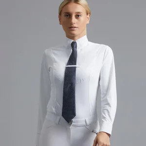NQP Tessa Ladies Long Sleeve Tie Shirt White