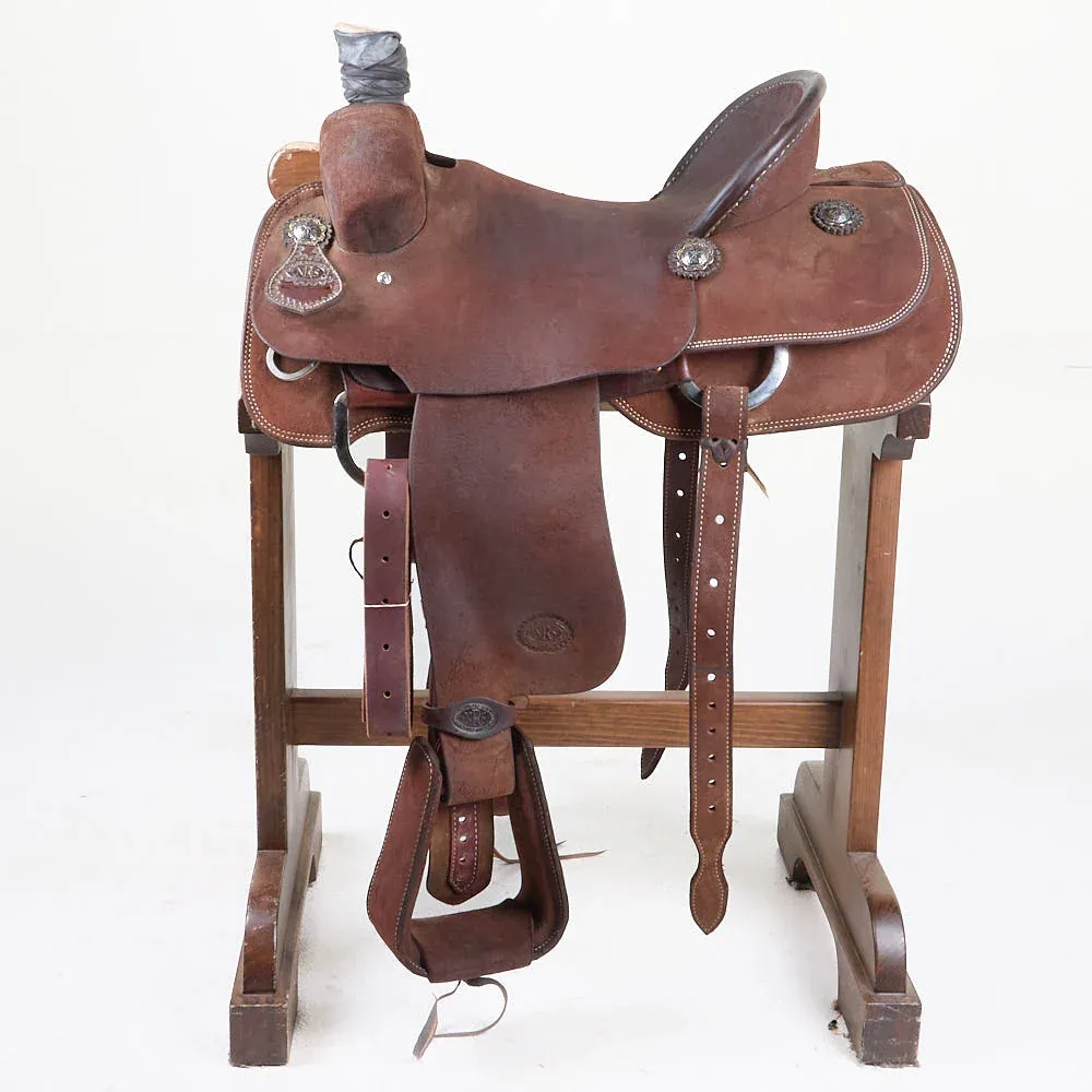 NRS Competitor Series Used 16in Chocolate Roughout Team Roper - Image 2
