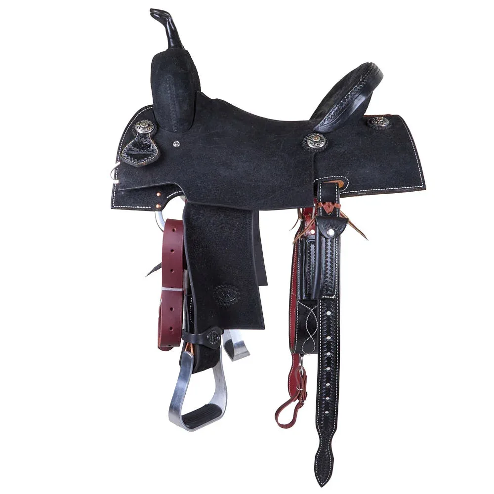 Nrs Competitors Black Roughout Barrel Saddle with Wildfire Conchos - Image 2