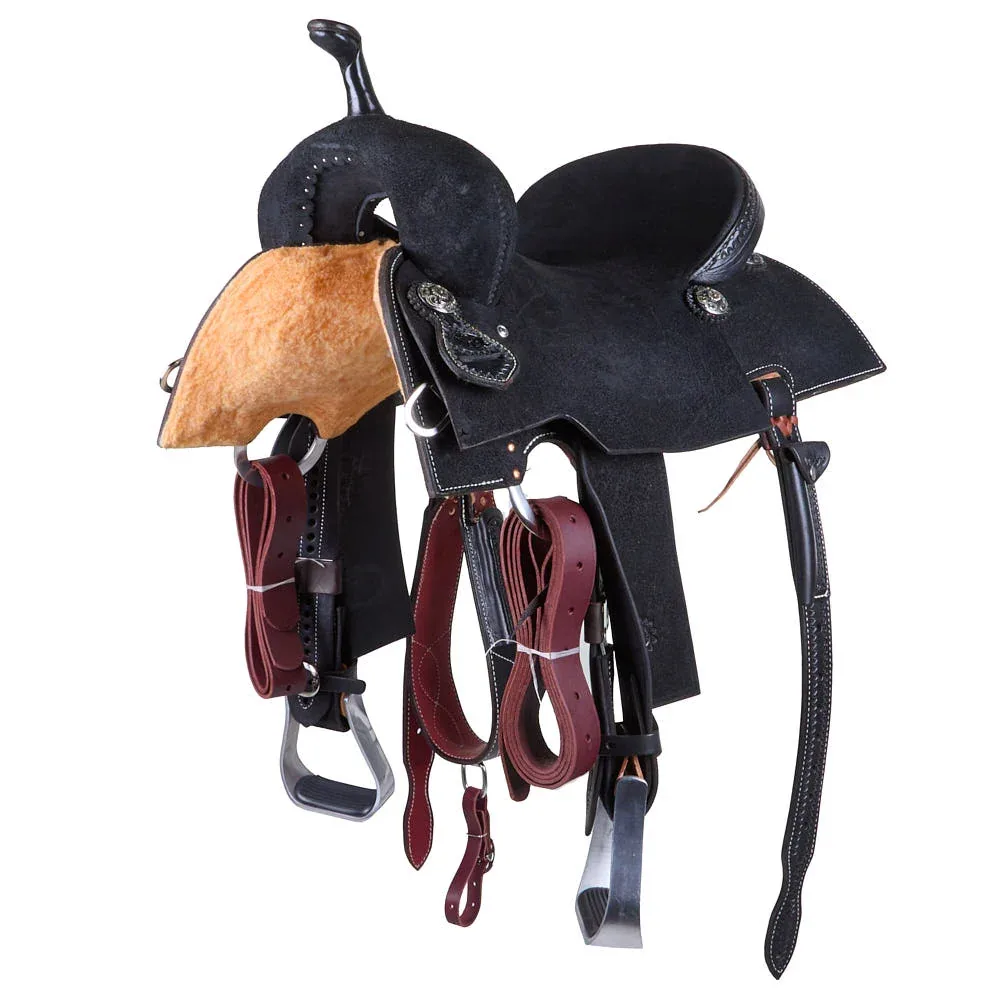 Nrs Competitors Black Roughout Barrel Saddle with Wildfire Conchos