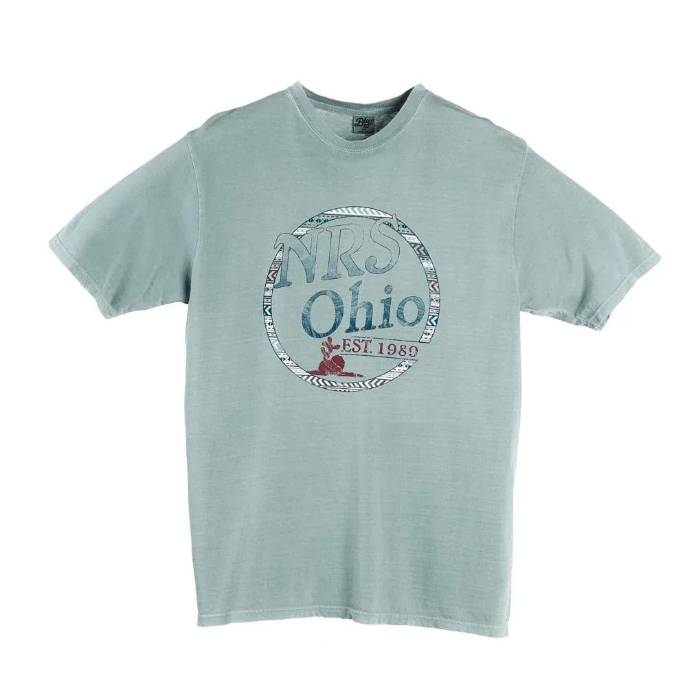 NRS Ohio Pale Jade Aztec Border Logo Tee Shirt