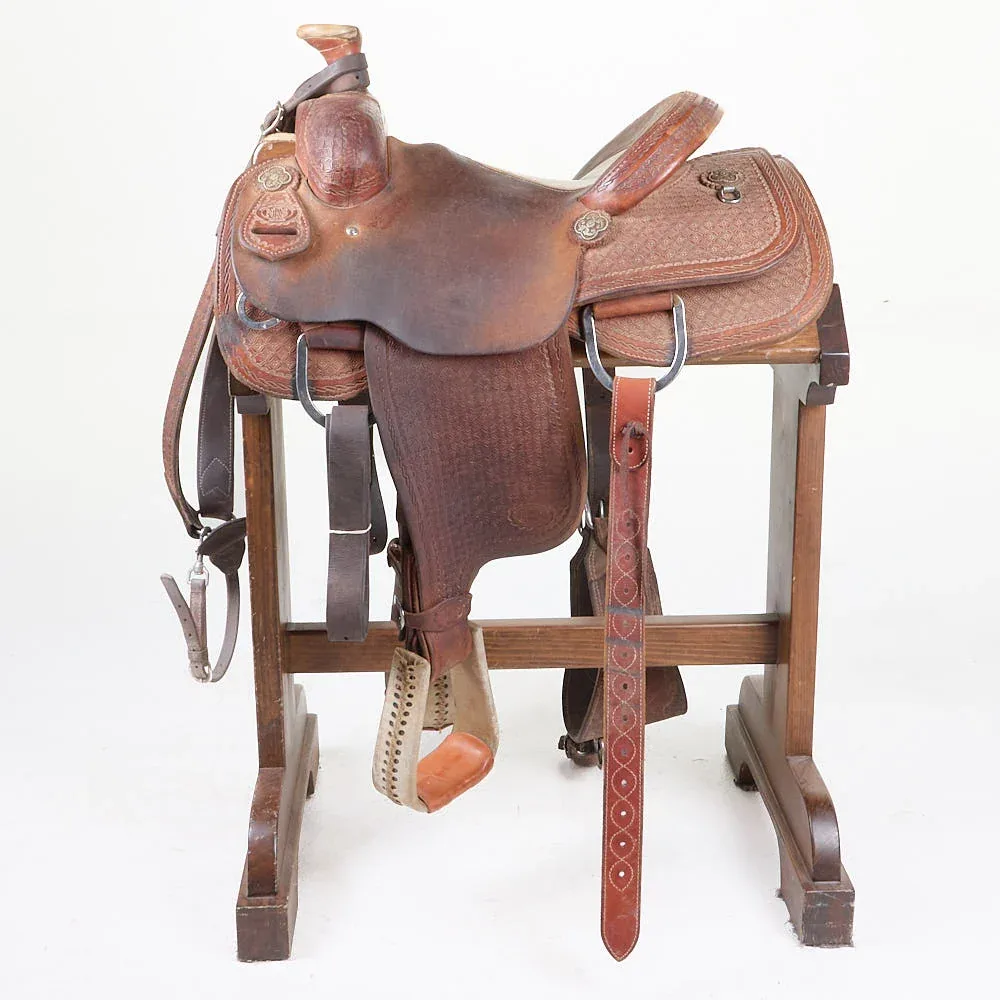 Nrs Pro Series Used 14in 3/4 Breed Inlaid Seat Team Roper - Image 2