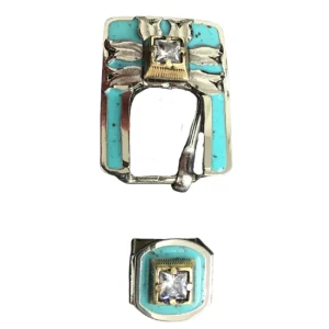 NRS Tack Turquoise Square Buckle Set
