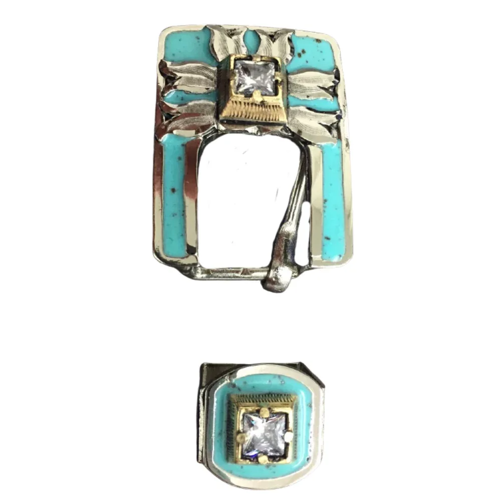 NRS Tack Turquoise Square Buckle Set