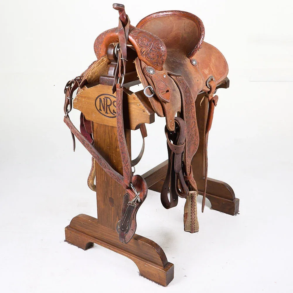 NRS Used 13.5in Floral Tooled NRS Competitor Barrel Saddle