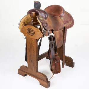 NRS Used 14in 1/4 Breed Basket Stamped NRS Pro Series Team Roping Saddle