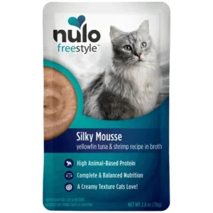 Nulo Freestyle Silky Mousse Yellowfin Tuna & Shrimp Recipe in Broth Kitten & Adult Wet Cat Food