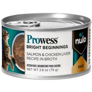 Nulo Prowess Bright Beginnings Salmon & Chicken Liver Paté Recipe in Broth Kitten Canned Cat Food