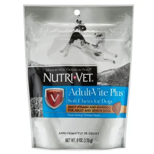 Nutri-Vet Adult-Vite Plus Soft Chew Vitamins for Adult & Senior Dogs Chicken 6oz 6 oz, 70 ct