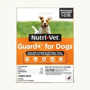 Nutri-Vet Guard+ for Dogs - Flea & Tick Prevention Treatment for Dogs 5-22 Lbs, 3 pack