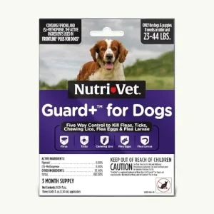 Nutri-Vet Guard+ for Dogs - Flea & Tick Prevention Treatment for Medium Dogs 23-44 Lbs., 3 pack