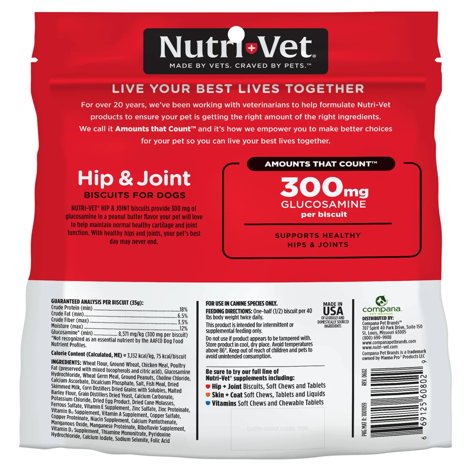 Nutri-Vet Hip & Joint Biscuits for Dogswith 300mg Glucosamine, 4 lb - Image 2