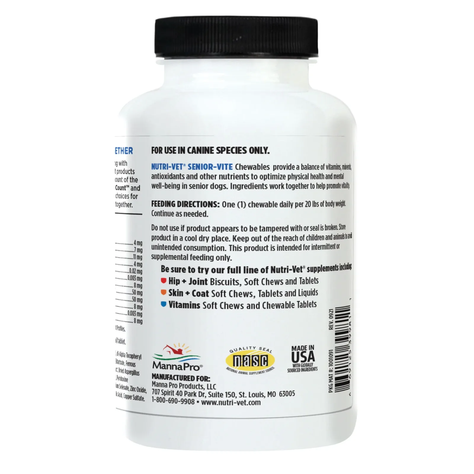 Nutri-Vet Senior-Vite Chewables For Dogs 120 Count - Image 2