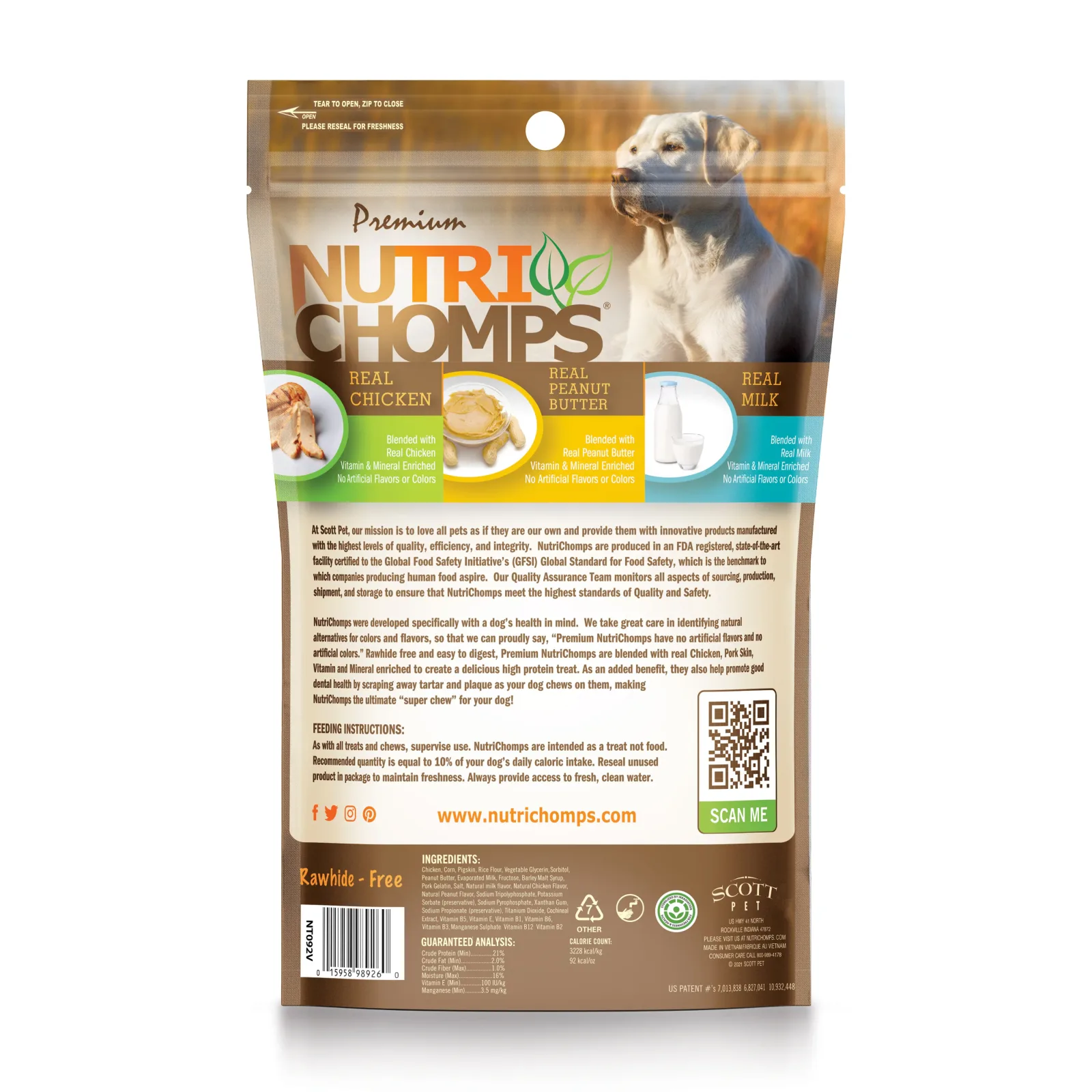 NutriChomps 5-inch Assorted Chicken, Milk and Peanut Butter Wrapped Mini Sticks, 12 Count Dog Chews - Image 2