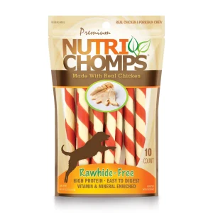 NutriChomps 6-inch Chicken Wrapped Mini Twist, 10 Count Dog Chews