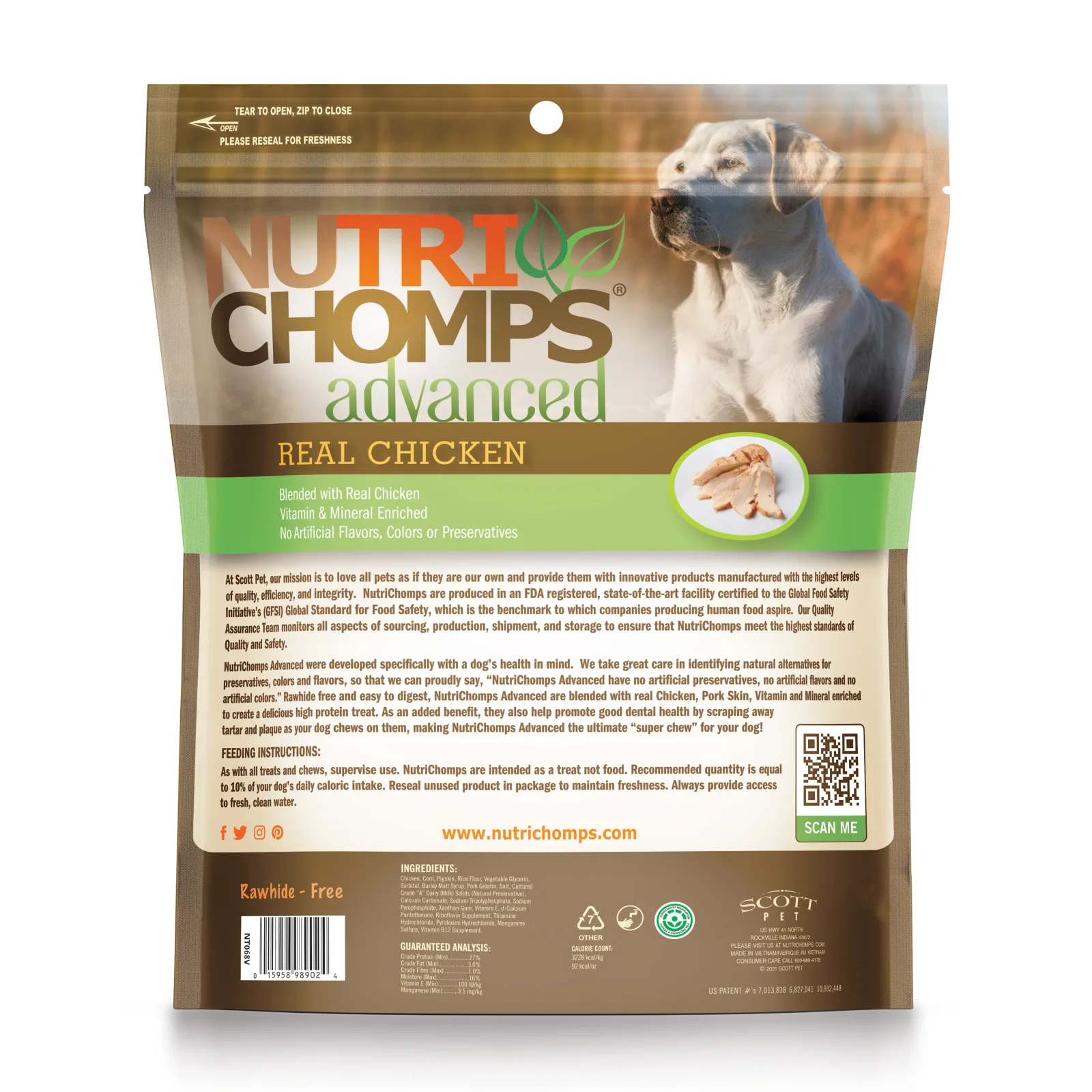 NutriChomps Advanced 4" Chicken Flavor Knots Wrapped with Real Chicken, 8 Count Dog Chews - Image 2