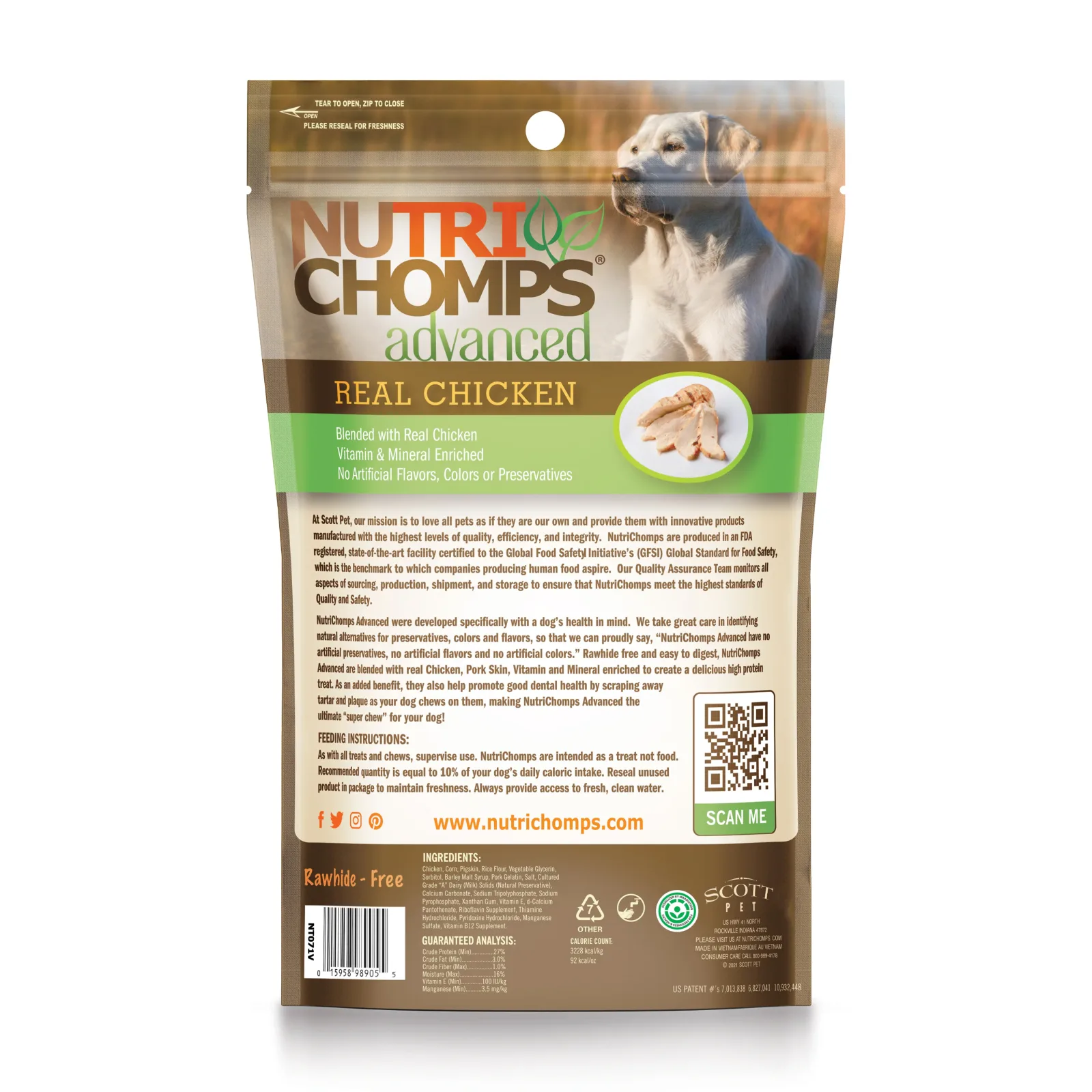 NutriChomps Advanced 6" Chicken Flavor Mini Twists Wrapped with Real Chicken, 12 Count Dog Chews - Image 2