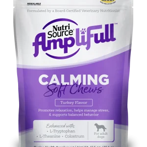 NutriSource AmpliFull Calming Soft Chews Dogs Supplement Turkey 70 ct