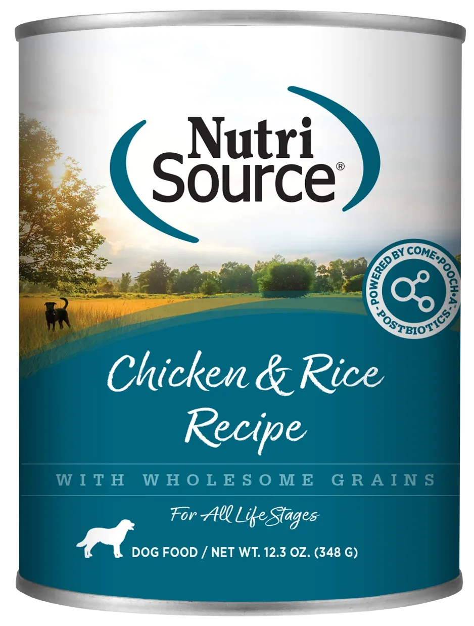 NutriSource Canned Dog Food Chicken & Rice 12ea/12.3 oz