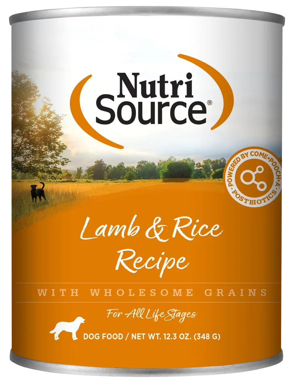 NutriSource Canned Dog Food Lamb & Rice 12ea/12.3 oz