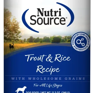 NutriSource Canned Dog Food Trout & Rice 12ea/12.3 oz